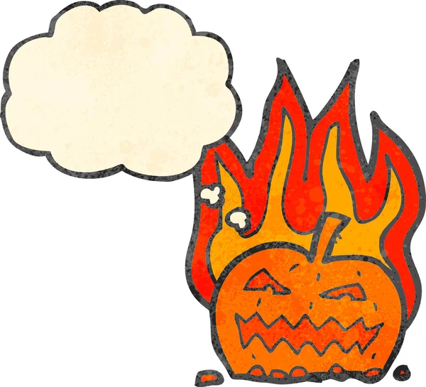 Retro karikatür yanan kabak — Stok Vektör