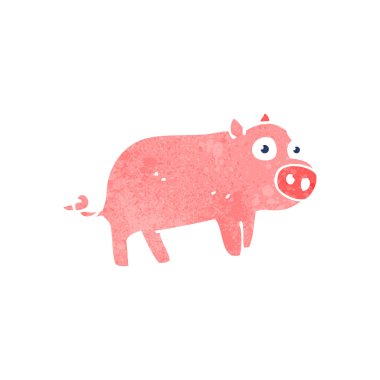 Retro karikatür piglet