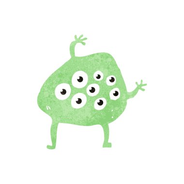 Retro karikatür canavar