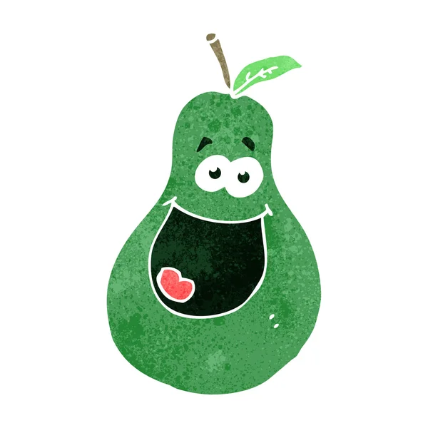 Retro cartoon happy pear — Stock Vector