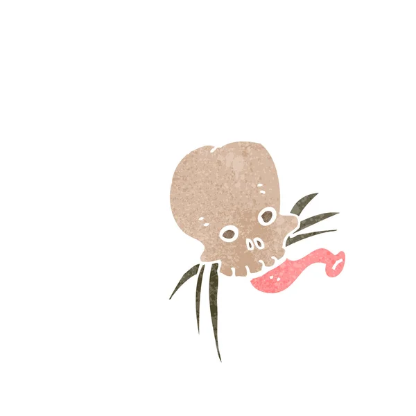 Crâne de dessin animé rétro mouche — Image vectorielle