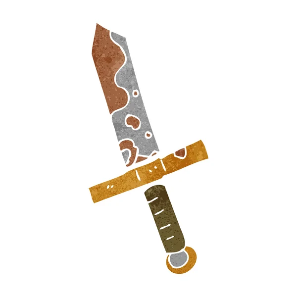 Retro tecknade blodiga svärd — Stock vektor