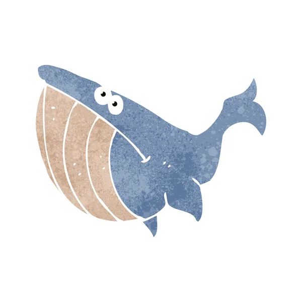 Retro karikatür balina — Stok Vektör