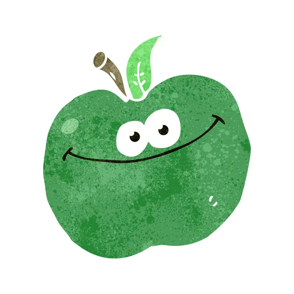 Retro apple cartoon character — Stock Vector