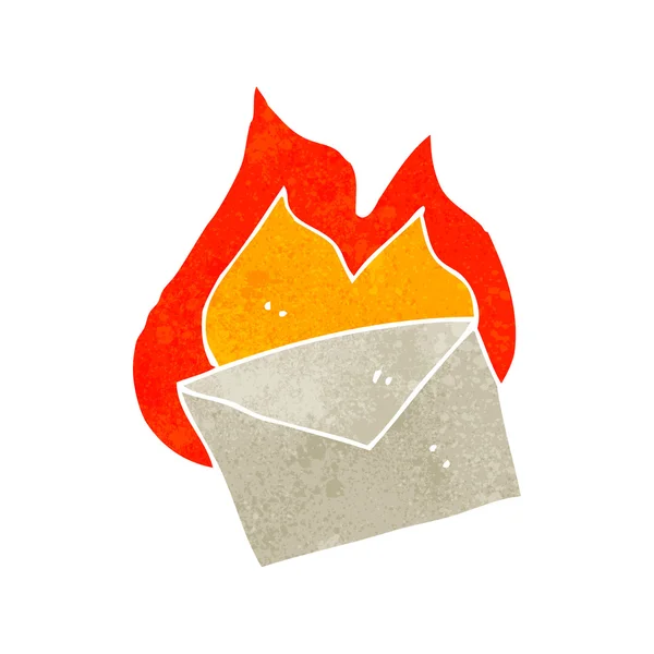 Retro tecknade brev i brand — Stock vektor