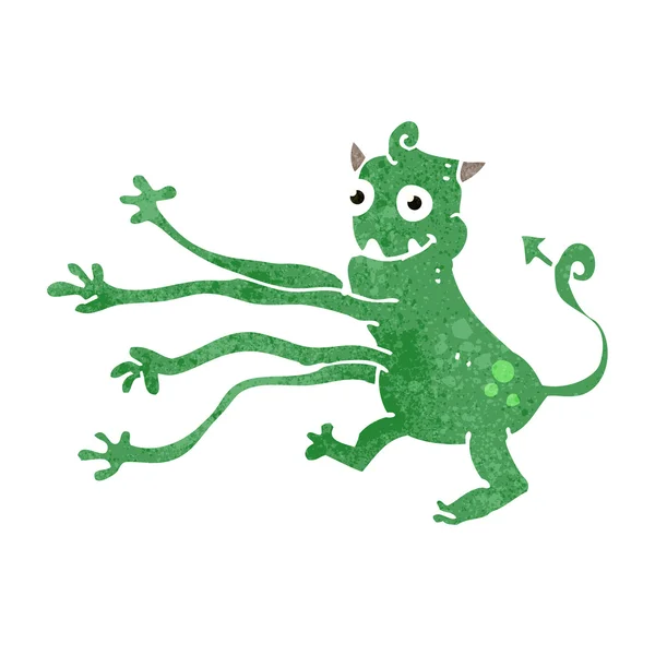 レトロ漫画面白い小さな怪物 — ストックベクタ