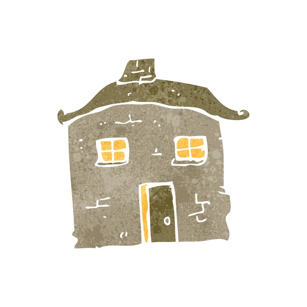 Desenhos animados retro desmoronando casa velha — Vetor de Stock