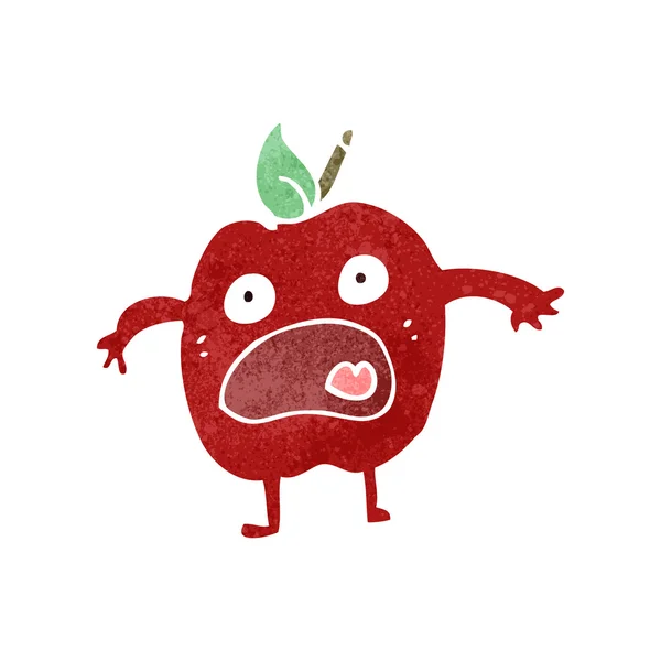 Retro-Cartoon-Apfel — Stockvektor