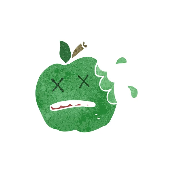 Retro kreslené jablko — Stockový vektor