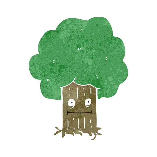 Dessin animé arbre heureux — Image vectorielle