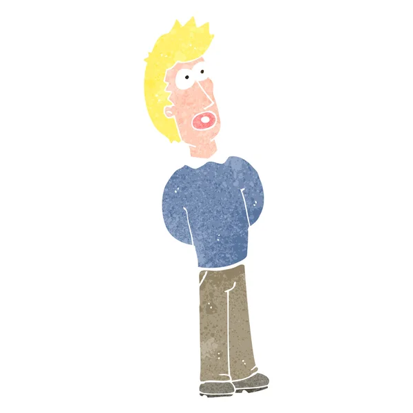 Retro dessin animé curieux blond homme — Image vectorielle