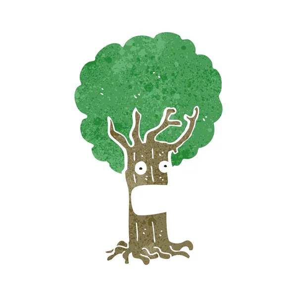 Árbol de dibujos animados retro — Vector de stock