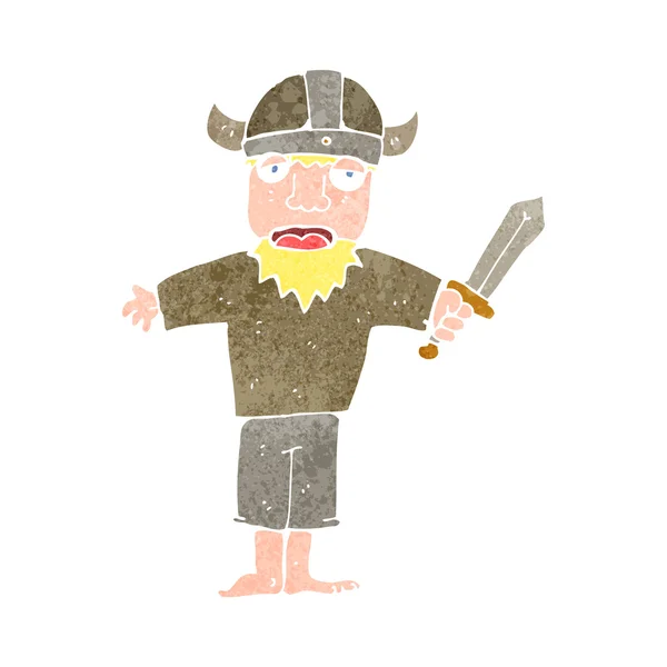 Vikingo de dibujos animados retro — Archivo Imágenes Vectoriales