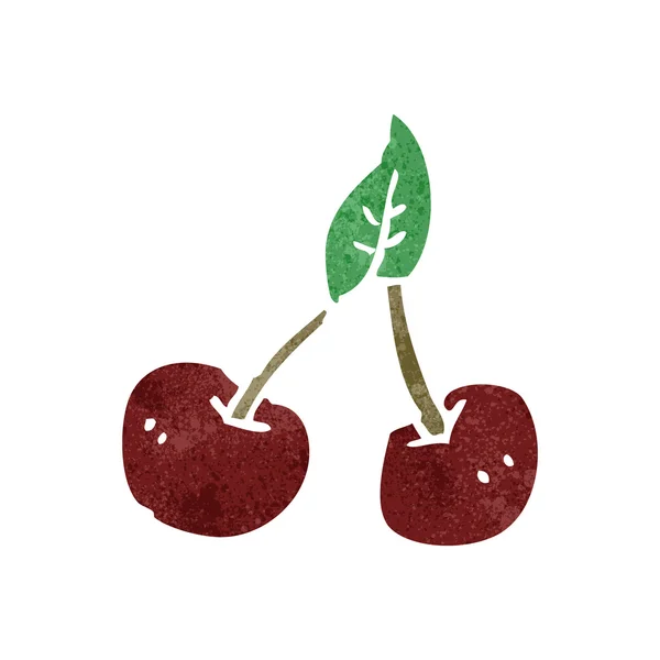 Retro cartone animato ciliegia — Vettoriale Stock