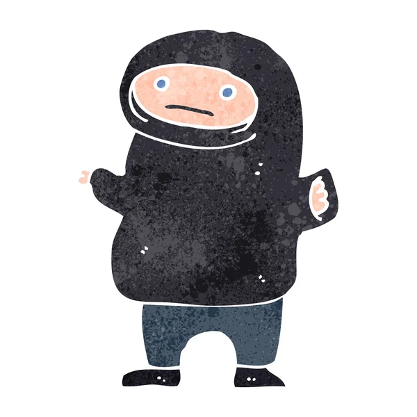 Retro-Cartoon Junge im Kapuzen-Sweatshirt — Stockvektor