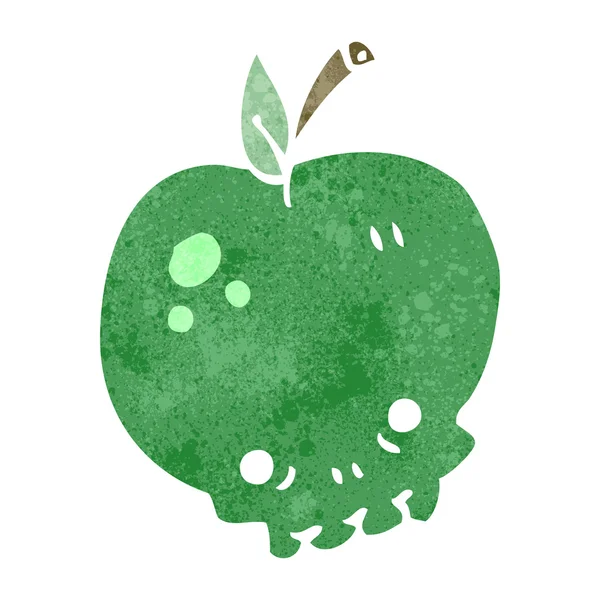 Retro kreskówki jabłko czaszki — Wektor stockowy