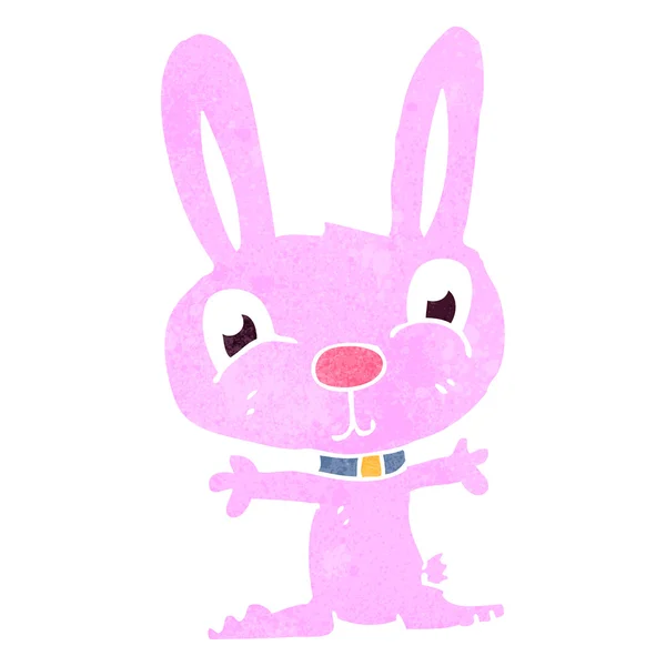 Różowy królik retro kreskówkowy — Wektor stockowy