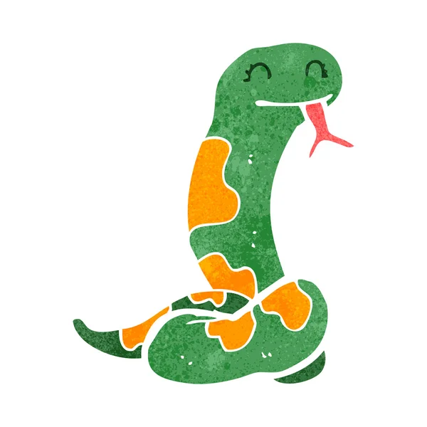 Retro rajzfilm sziszegő kígyó — Stock Vector