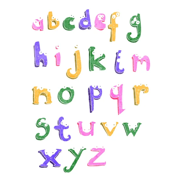 Retro tecknade alfabetet — Stock vektor