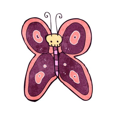 Retro karikatür komik kelebek