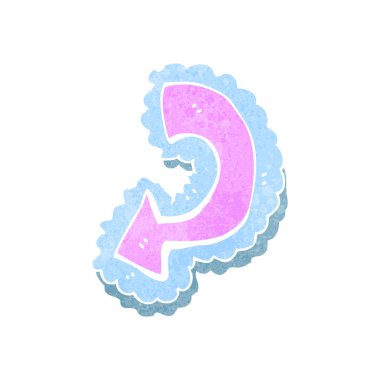 Retro karikatür işaret eden oku