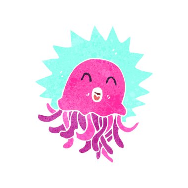 çılgın retro karikatür denizanası