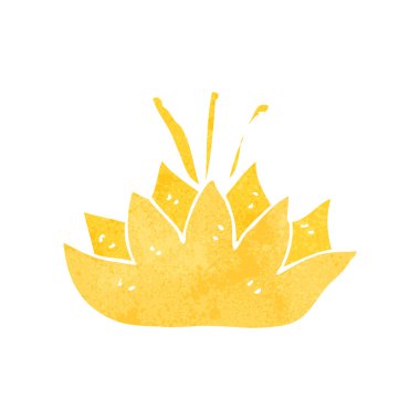 símbolo de flor de loto de dibujos animados retro