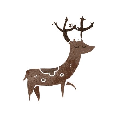 Retro çizgi film Noel Ren geyiği