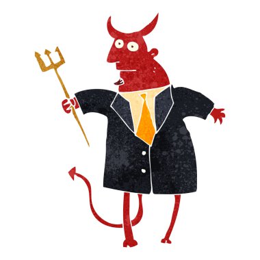 Retro karikatür şeytana uymak