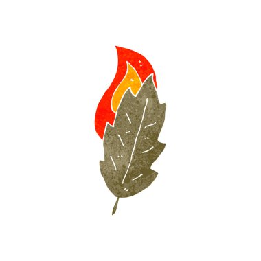 Retro karikatür yanan yaprak