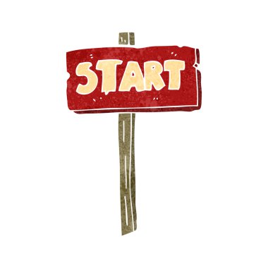 Retro karikatür yarış başlangıç işareti