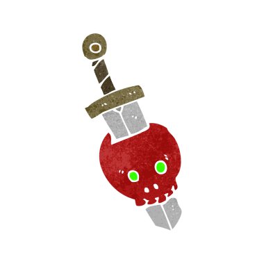 kafatası ve kılıç karikatür dövme