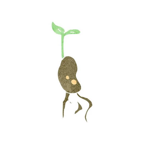 Retro rajzfilm növekvő növény — Stock Vector