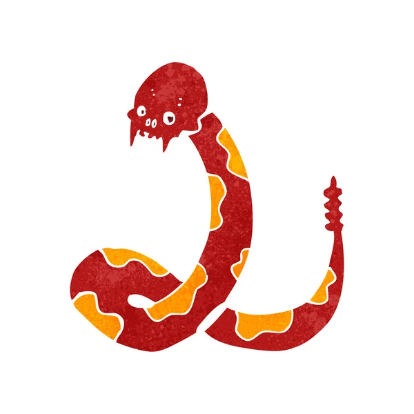 Retro dessin animé fantasmagorique serpent crâne — Image vectorielle