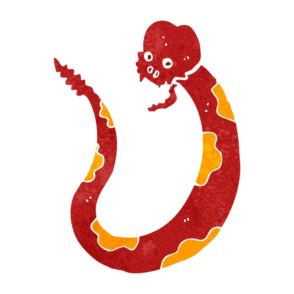Ретро-мультяшная жуткая черепная змея — стоковый вектор