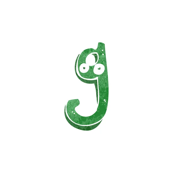 Retro kreslený písmeno g s očima — Stockový vektor