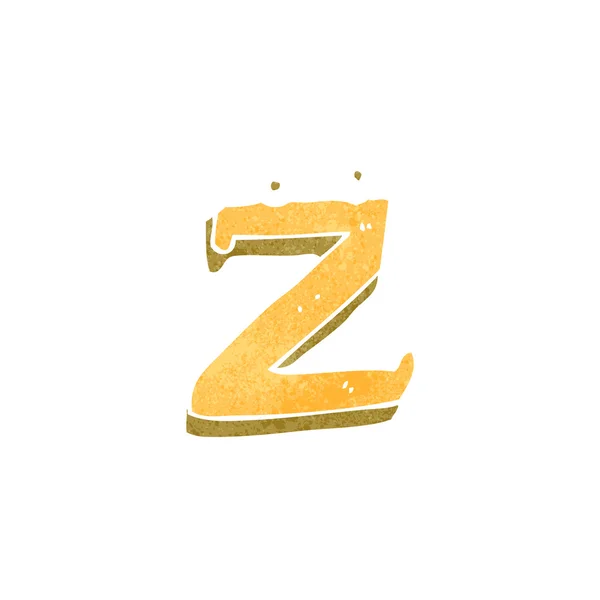 Caricature rétro lettre z avec les yeux — Image vectorielle