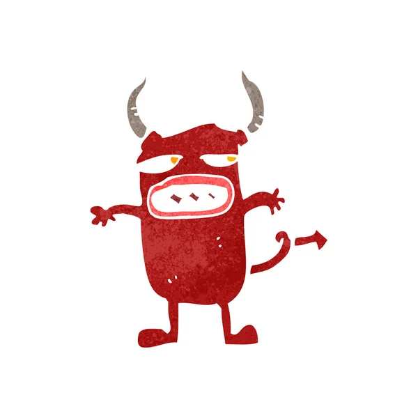 Retro desenho animado pequeno diabo — Vetor de Stock