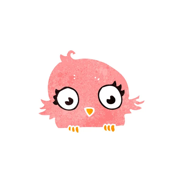 Retro tecknad liten fågel — Stock vektor