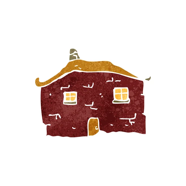 Caricatura retro vieja casa de campo — Vector de stock