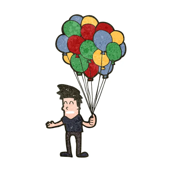 Cartoon man selling balloons — Stock Vector