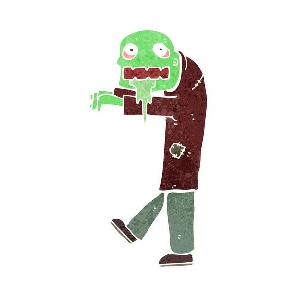 Zombie de dibujos animados retro — Vector de stock