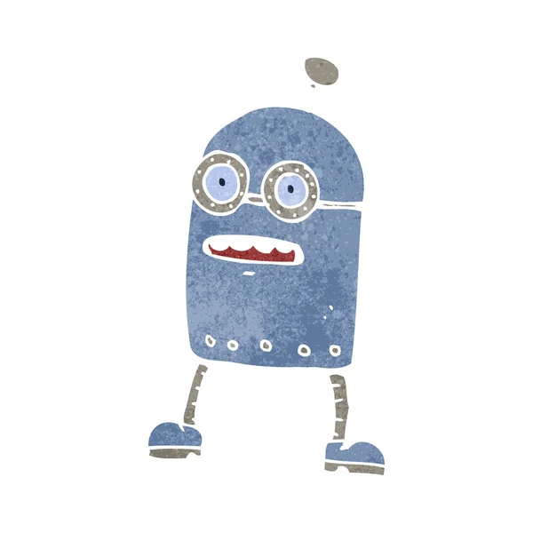 レトロな漫画の小さなロボット — ストックベクタ