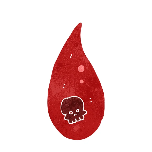 Retro cartone animato spettrale goccia di sangue — Vettoriale Stock