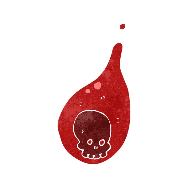 Ретро мультфильм жуткая капля крови — стоковый вектор