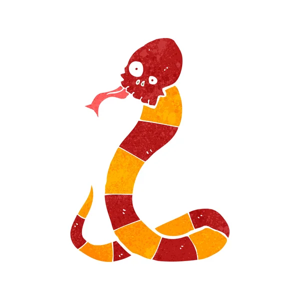 Retro cartoon snake with skull — Stock Vector