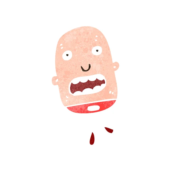 Sangre de dibujos animados retro chorreando cabeza cortada — Vector de stock