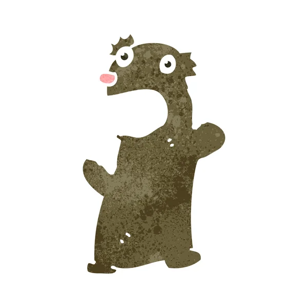 Retro tecknad liten björn — Stock vektor