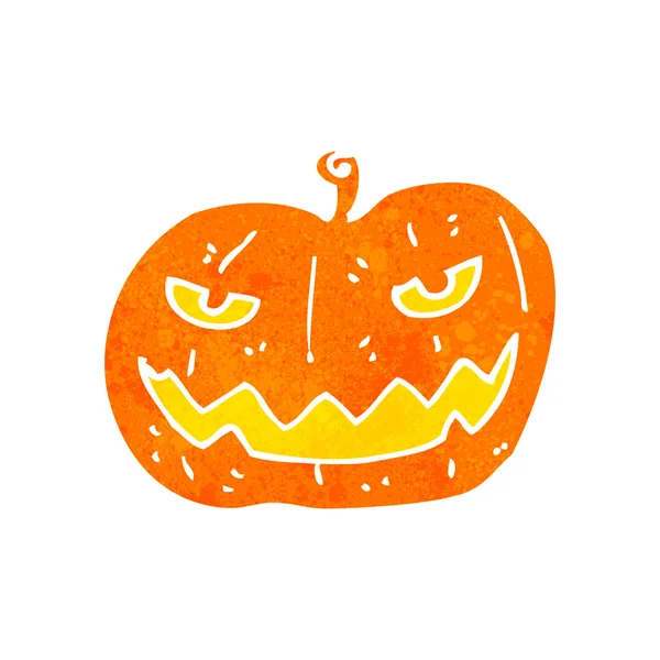 Retro cartoon spooky pumpkin — Stock Vector
