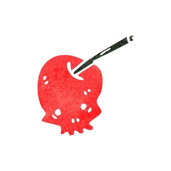 Retro cartone animato cranio ciliegia — Vettoriale Stock